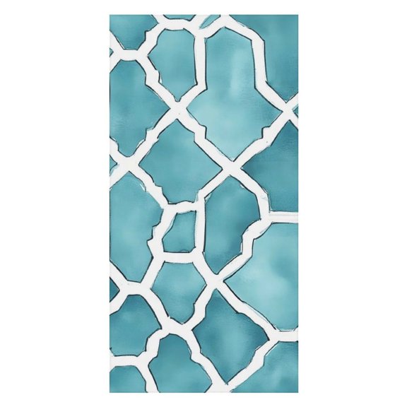 31.563 In Large Size Beach Towel Can Be Used As A Beach Towel Placemat Double Face Velvet Material Easy To Carry Turquoise Moroccan Trellis Hand-drawn Sketch_62922_1
