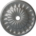 thumbnail image 1 of 31 5/8"OD x 3 5/8"ID x 1 7/8"P Gorleen Ceiling Medallion (Fits Canopies up to 3 5/8"), Hand-Painted Silver, 1 of 7