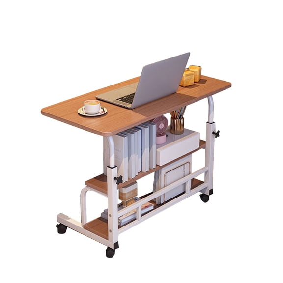 31.5" Adjustable Table Student Computer Portable Home Office Furniture Small Spaces Sofa Bedroom Bedside Desk Learn Play Game Desk On Wheels Movable with Storage Table
