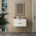 thumbnail image 1 of 31.5" Bathroom Vanities Cabinet with Sink Combo, Wall Mounted Floating Cabinet With Decor Line, Soft-Close System, 2 Extra Big Drawers, White, 1 of 9