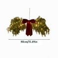 thumbnail image 1 of Taicans 31.5" Christmas Swag for Front Door,Cedar Wreath Rustic Velvet Bow Christmas Centerpiece with Berries for Indoor Outdoor Decor, 1 of 8