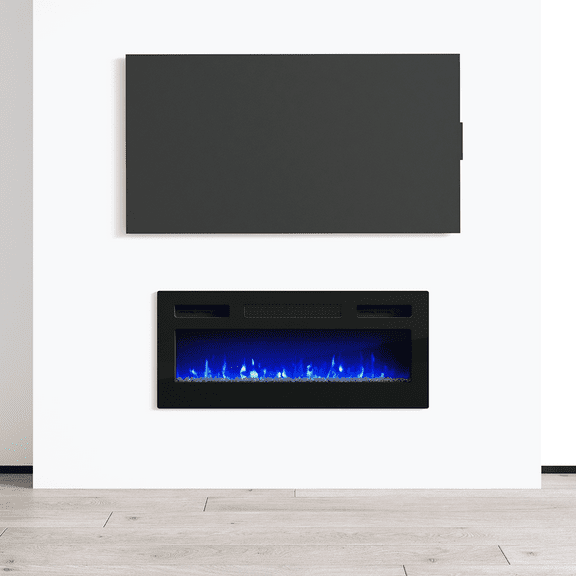 31.5" Electric Fireplace Wall Recessed Heater, 1500W/5100BTU