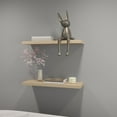 thumbnail image 1 of 31.5" Floating Shelves Set of 2, Wooden Wall Mounted Shelves, Modern Home Storage Decorative Floating Shelves for Living Room, Bedroom, Entryway, Beige, 1 of 7