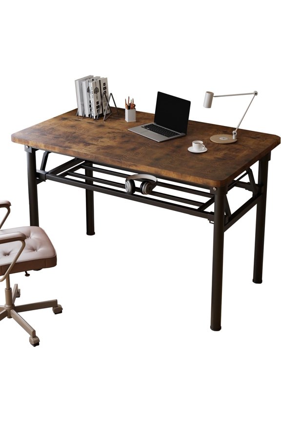 31.5" Foldable Desk for Small Spaces - Space Saving Folding Computer Desk, Portable Compact Design for Home Office, Bedroom, Dorm & Apartment