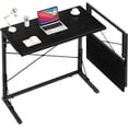 thumbnail image 1 of 31.5" Folding Desk, Foldable TV Tray Table for Eating on Couch, Extra Large TV Dinner Trays, Portable Fold Computer Writing Desk Table for Home Office, Black, 1 of 18