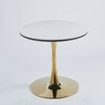 thumbnail image 1 of 31.5"GOLDEN AND WHITE Tulip Table Mid-century Dining Table for 2-4 people With Round Mdf Table Top, Pedestal Dining Table, End Table Leisure Coffee Table,ceramic top, 1 of 7