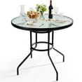 thumbnail image 1 of SalonMore 31.5in Round Outdoor Table with Umbrella Hole for Garden Patio, Dark Chocolate, 1 of 11