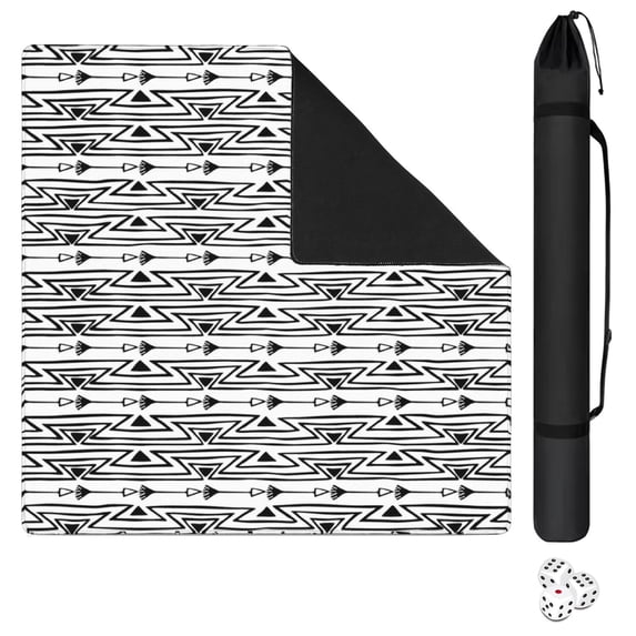 31.5 Inch Boho Game Mat for Mahjong, Professional Rubber Table Pad with Non-Slip Grip and Noise Dampening, Perfect for Card Games Board Games and Family Night