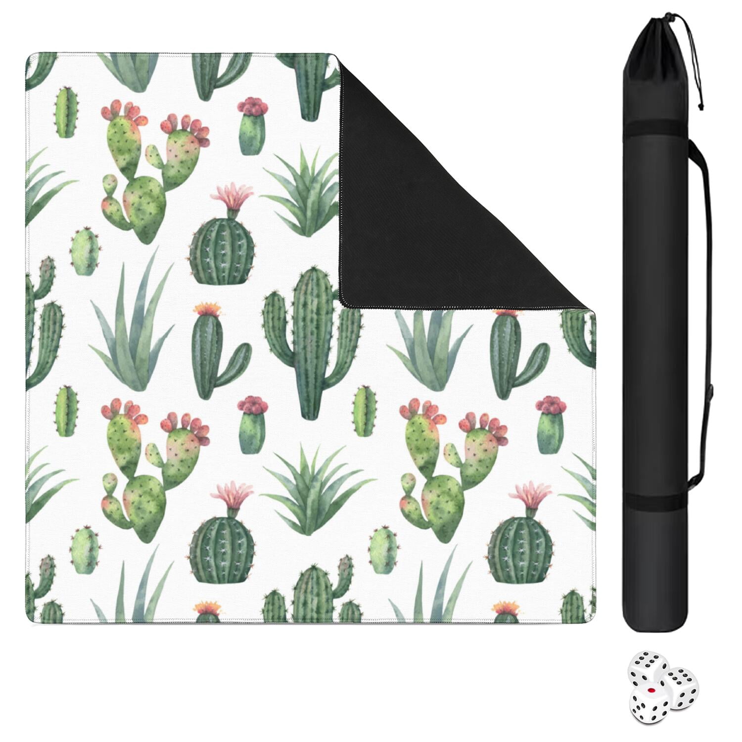 31.5 Inch Botanical Game Mat Made of Premium Rubber Material with Anti-Slip Surface Grip and Noise Dampening Properties for Mahjong Tiles Board Games