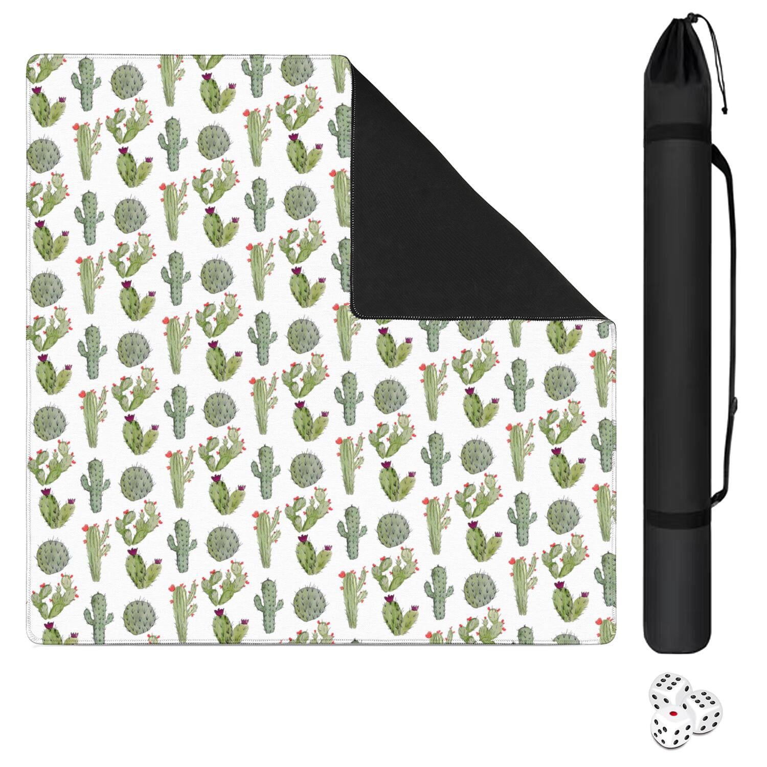 31.5 Inch Botanical Game Mat Made of Premium Rubber Material with Anti-Slip Surface Grip and Noise Dampening Properties for Mahjong Tiles Board Games