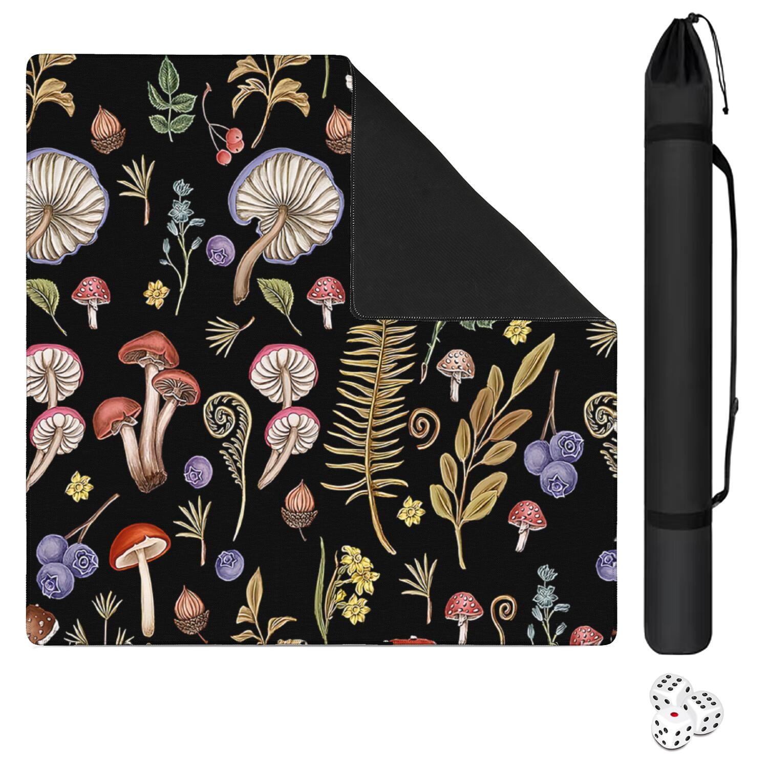 31.5 Inch Botanical Game Mat Made of Premium Rubber Material with Anti-Slip Surface Grip and Noise Dampening Properties for Mahjong Tiles Board Games