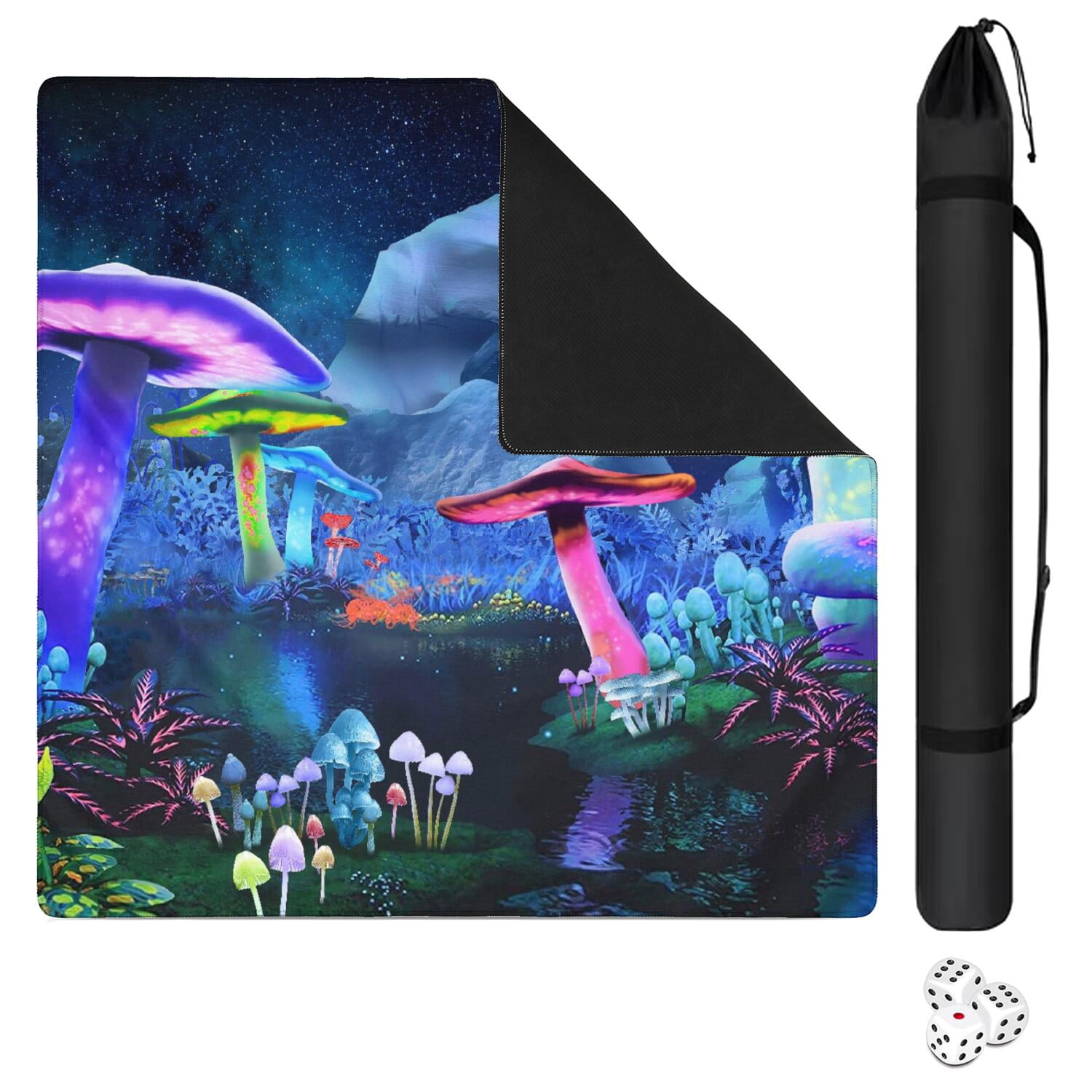 31.5 Inch Botanical Plants Mahjong Playing Mat Constructed from High Quality Rubber with Anti-Slip Properties and Noise Reduction Features for Card Games Board Games