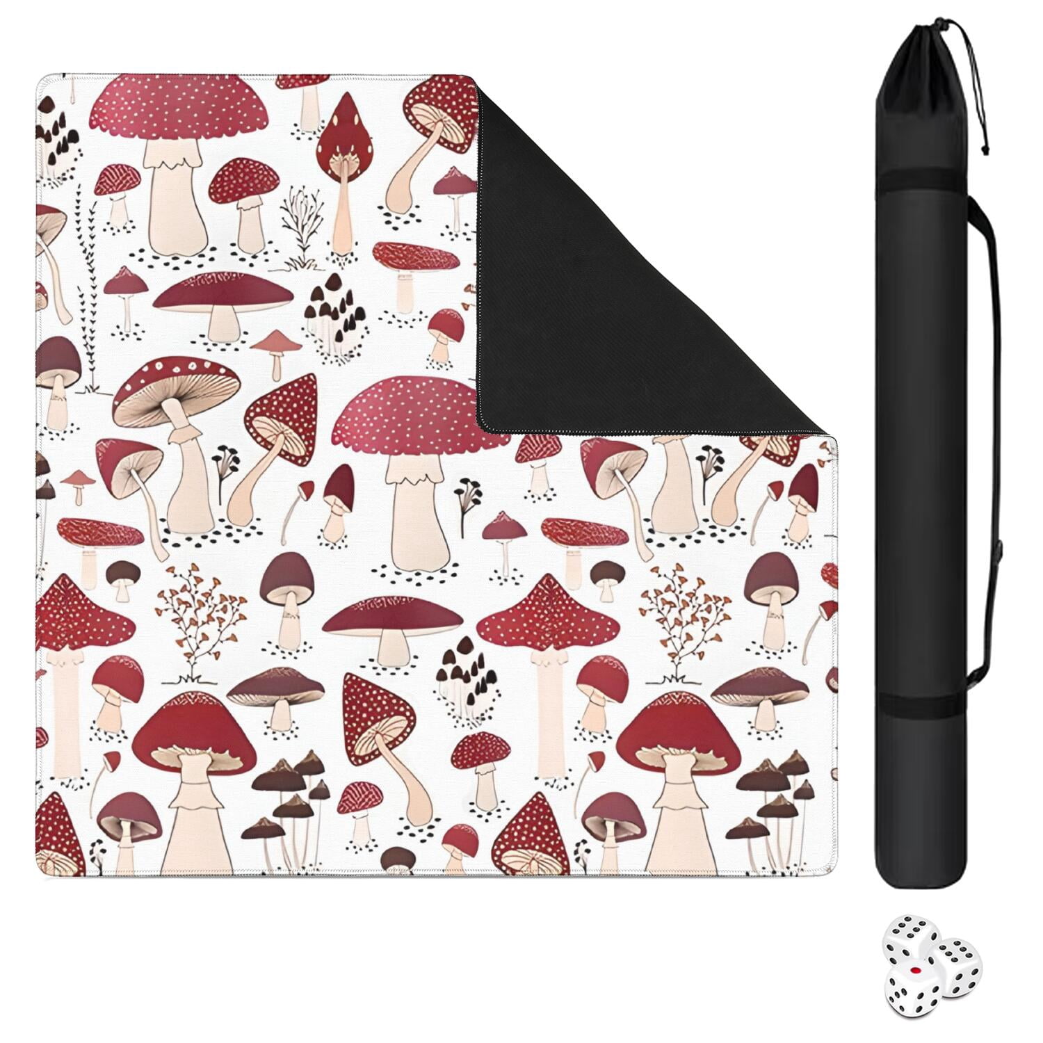 31.5 Inch Botanical Plants Mahjong Playing Mat Constructed from High Quality Rubber with Anti-Slip Properties and Noise Reduction Features for Card Games Board Games