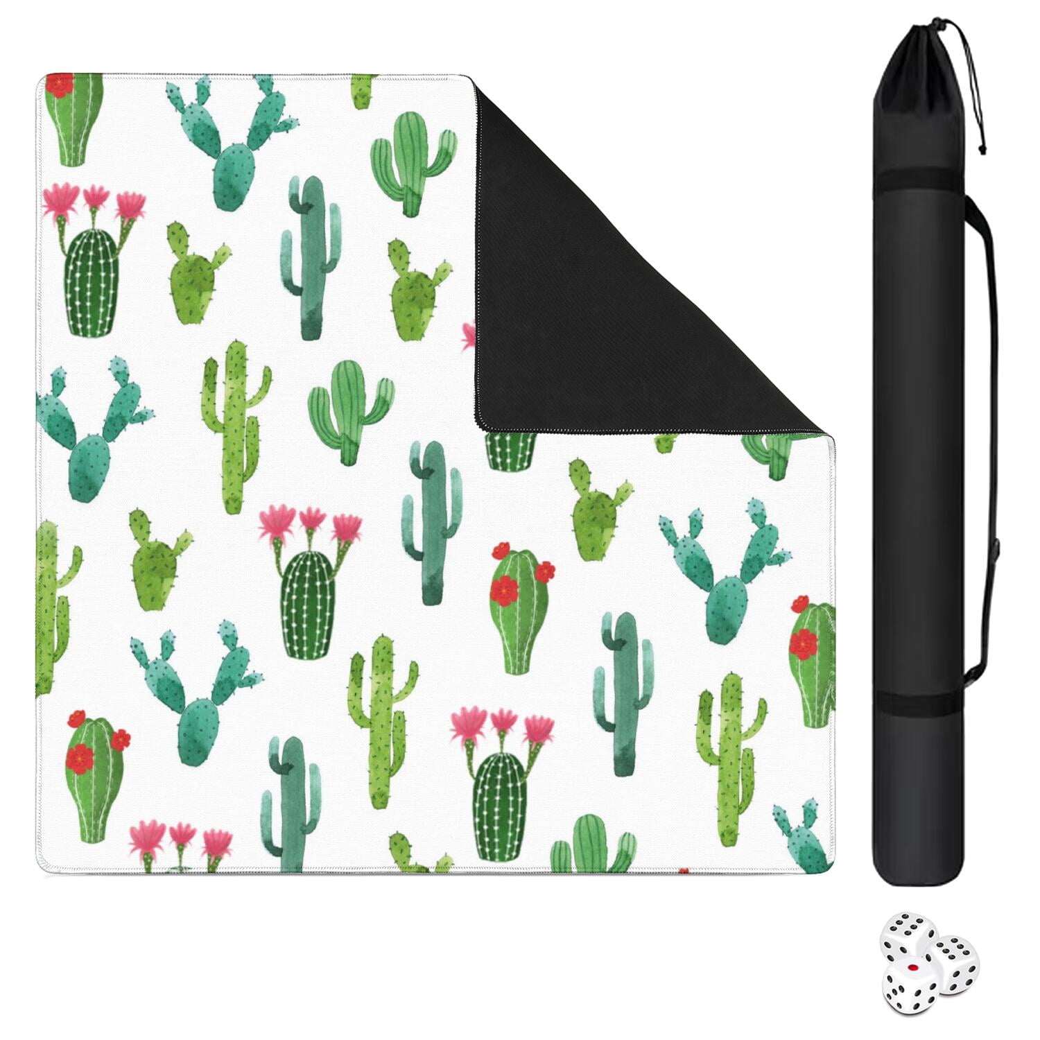 31.5 Inch Botanical Style Game Table Pad Crafted from Premium Rubber Material with Anti-Slip Grip Surface and Noise Dampening Features for Multi-Game Activities