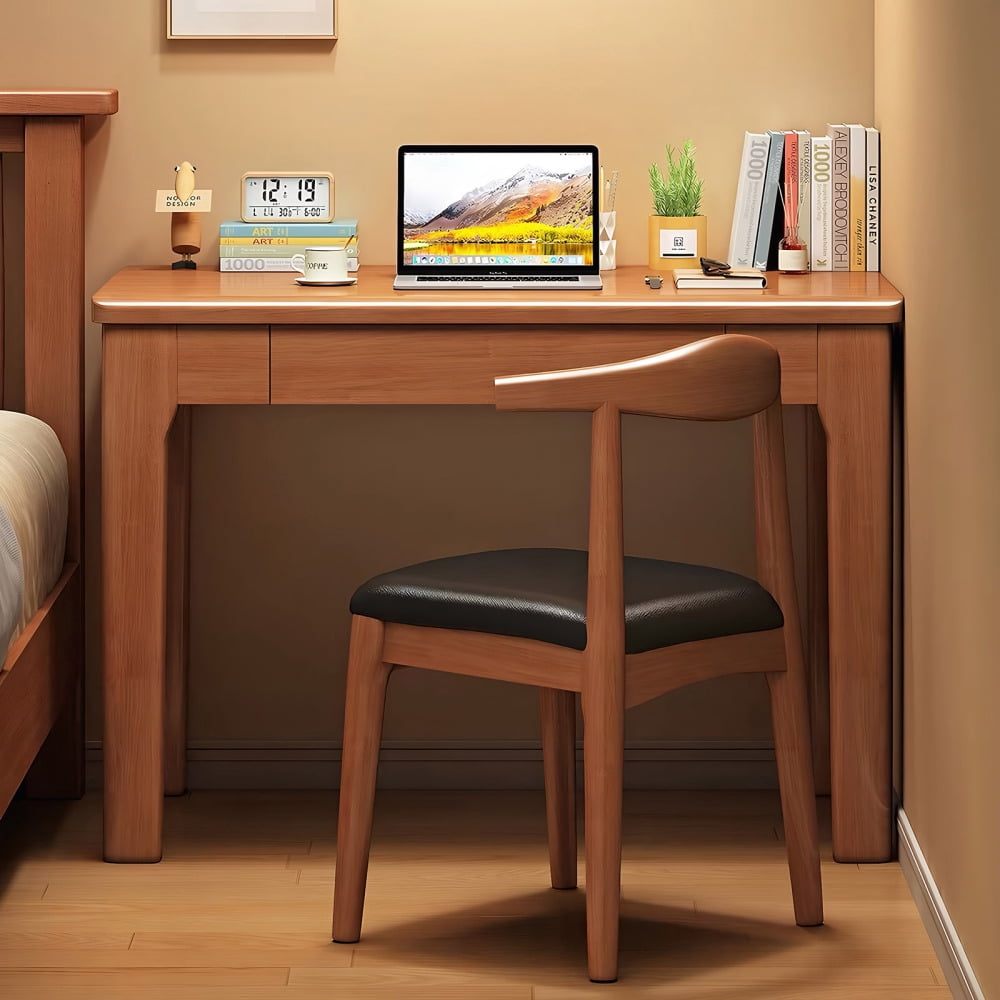 Working Table Solid 31.5 Inch Computer Writing Desk with Storage Drawer, Modern Compact ...