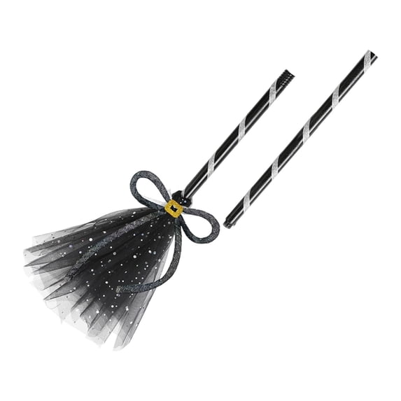 31.5 Inch Detachable Witch Broom, Halloween Cosplay Prop, Multi Color Gauze Witch Costume Accessory For Adult Party Masquerade Decor