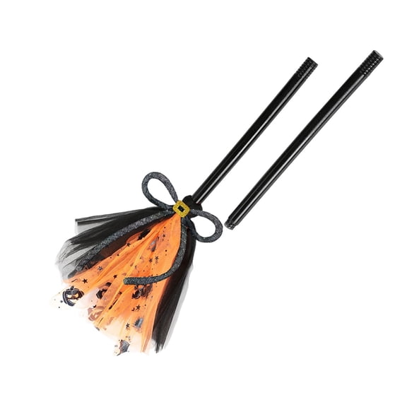 31.5 Inch Detachable Witch Broom, Halloween Cosplay Prop, Multi Color Gauze Witch Costume Accessory For Adult Party Masquerade Decor