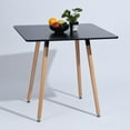 thumbnail image 1 of 31.5 Inch Dining Table with Beech Legs Adjustable Height for Living Room,Dining Room,Small Apartment,Black Tabletop, 1 of 5