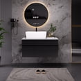 thumbnail image 1 of 31.5 Inch Floating Bathroom Vanity with Ceramic Vessel Sink - Modern Wall-Mounted Design, Soft-Close Drawers & Engineered Stone Countertop for Small Bathrooms, 1 of 7
