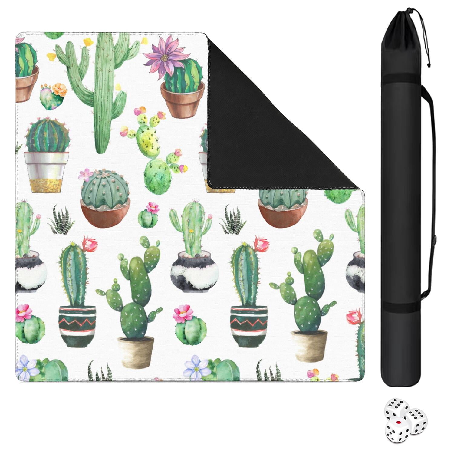 31.5 Inch Plants Design Mahjong Table Pad Made of Durable Rubber with Anti-Slip Non-Slip Surface and Noise Reducing Technology for Card Games Board Games Tiles