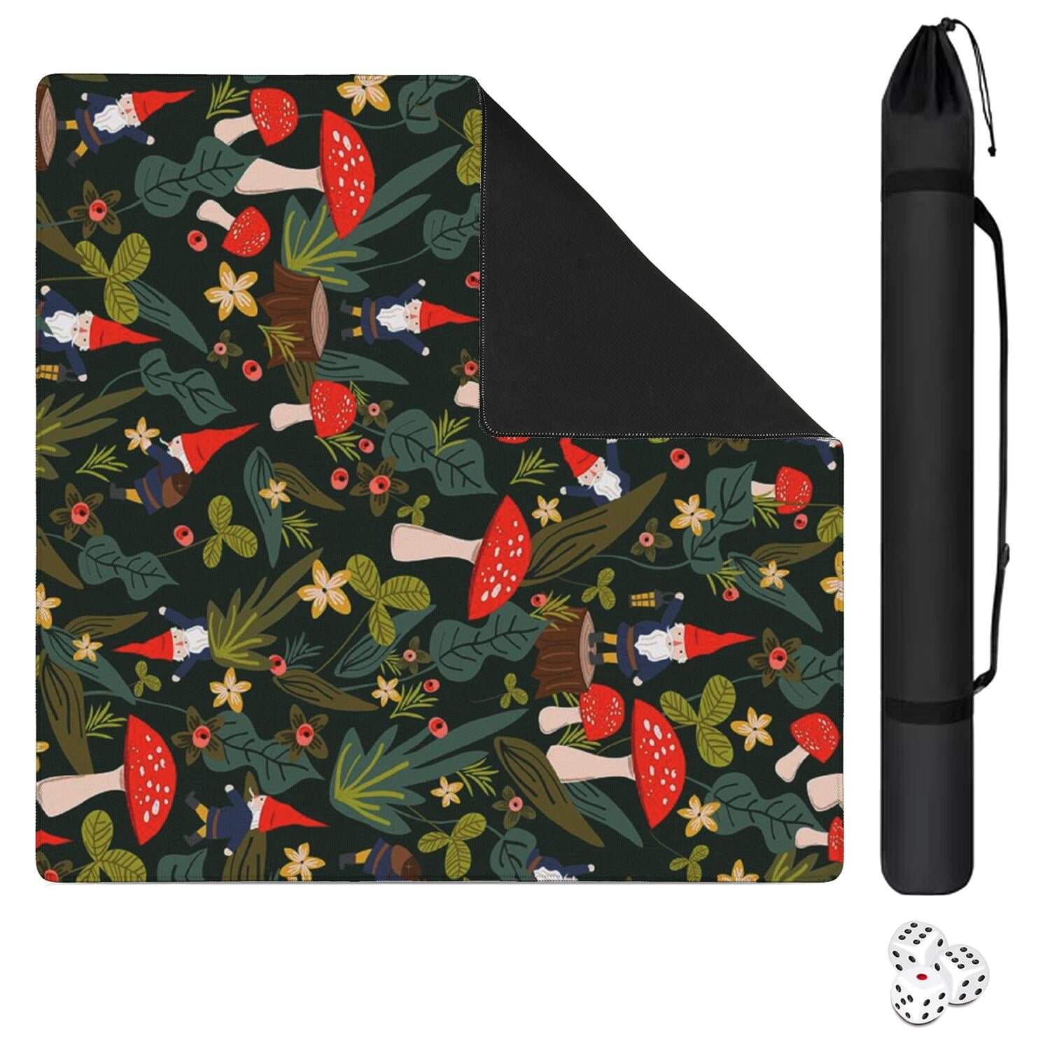 31.5 Inch Plants Inspired Game Surface Constructed from Durable Rubber Featuring Anti-Slip Grip Backing and Noise Dampening for Tiles Board Games