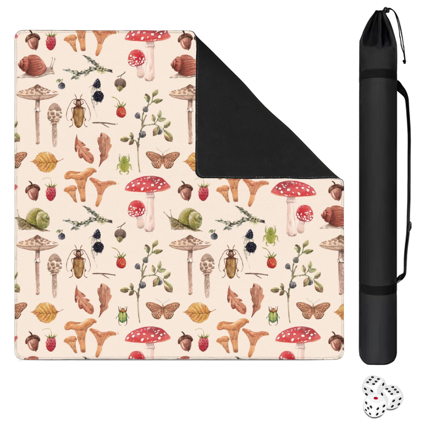 31.5 Inch Plants Inspired Playing Mat Made of Rubber Material Featuring Anti-Slip Non-Skid Backing and Noise Reduction Qualities for Board Games Card Games