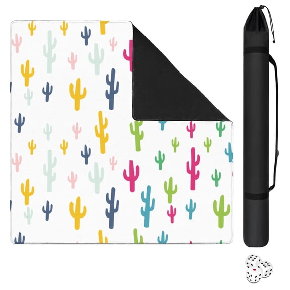 31.5 Inch Plants Inspired Table Cover Made of High Quality Rubber Material Featuring Anti-Slip Properties and Noise Reducing Qualities for Card Games