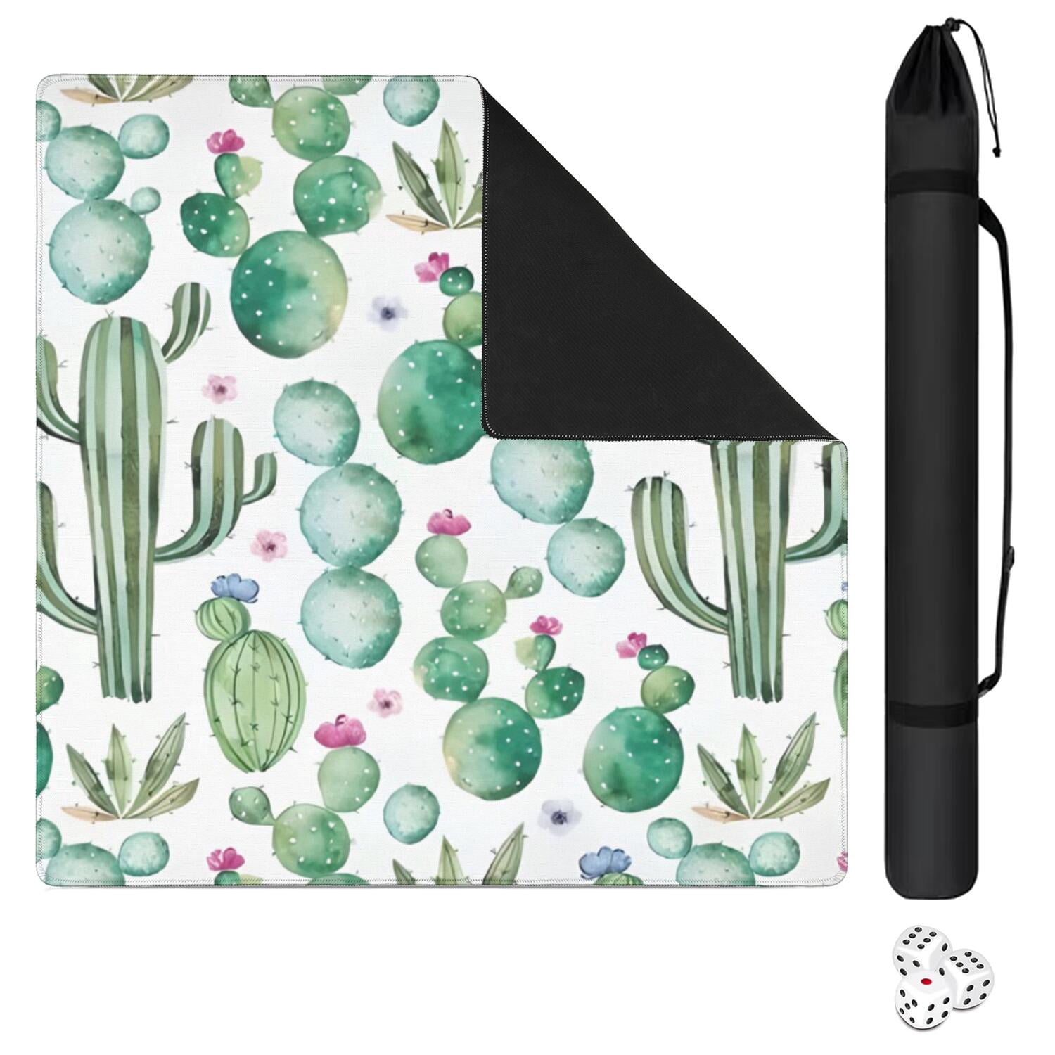 31.5 Inch Plants Inspired Table Mat Constructed from Rubber with Anti-Slip Properties and Noise Reducing Qualities for Mahjong Card Games Board Games Family Gatherings