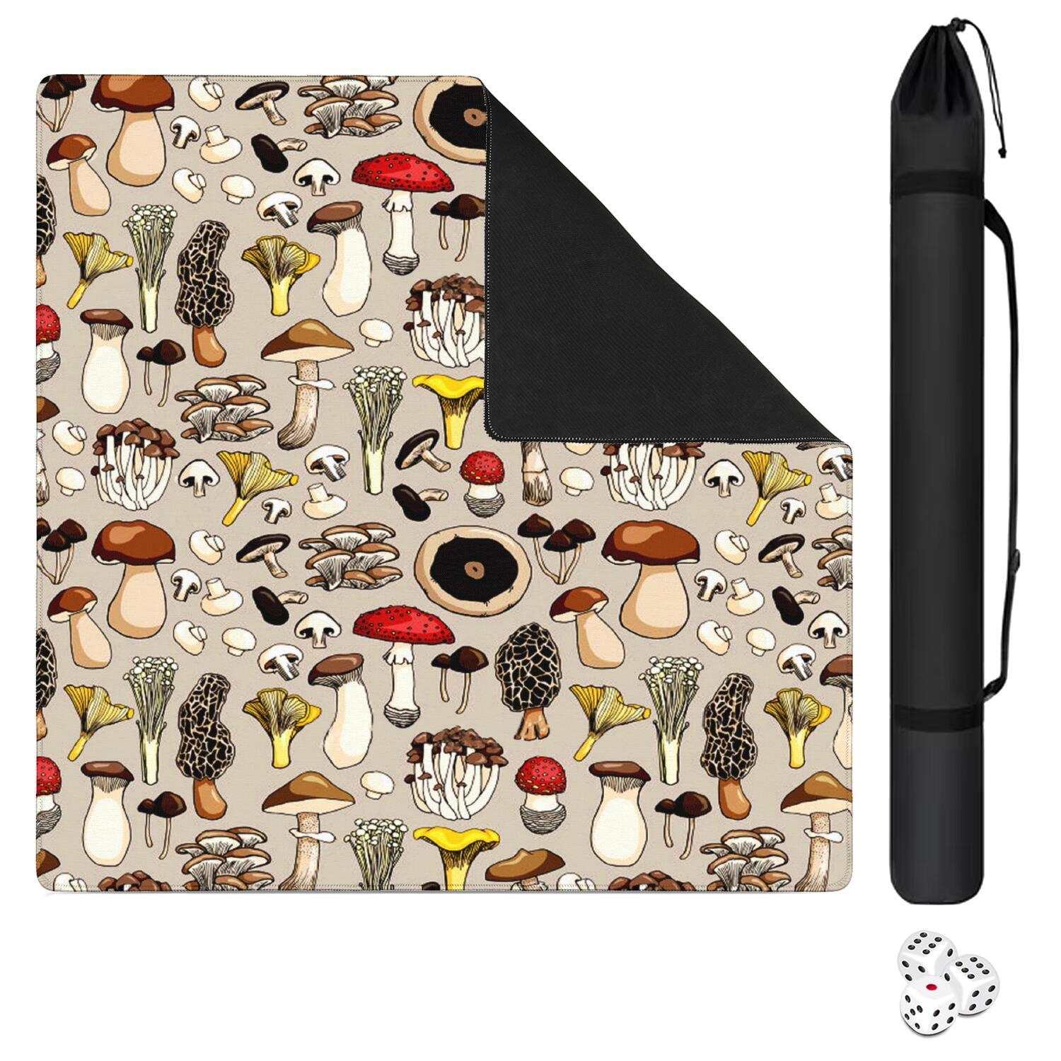 31.5 Inch Plants Inspired Table Mat Constructed from Rubber with Anti-Slip Properties and Noise Reducing Qualities for Mahjong Card Games Board Games Family Gatherings