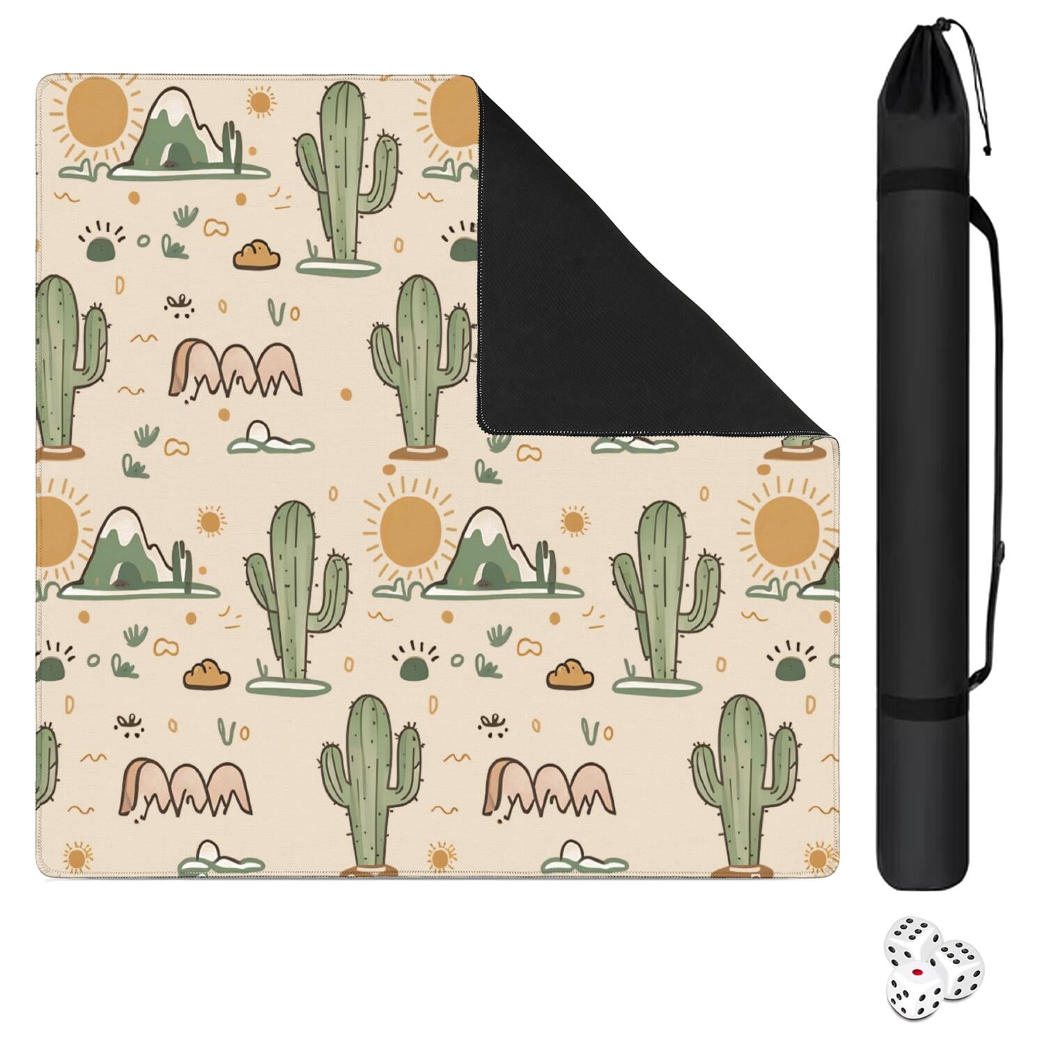 31.5 Inch Plants Inspired Table Mat Constructed from Rubber with Anti-Slip Properties and Noise Reducing Qualities for Mahjong Card Games Board Games Family Gatherings
