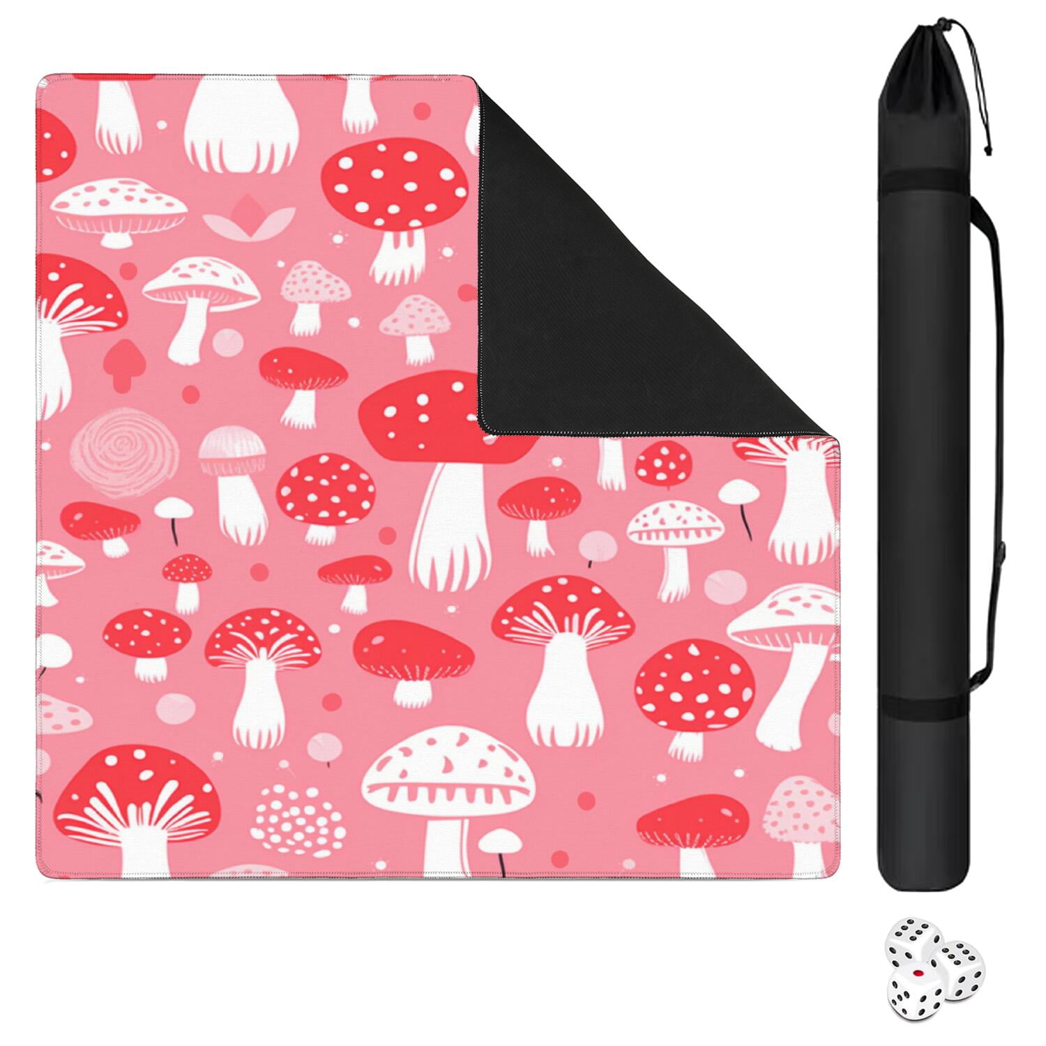 31.5 Inch Plants Pattern Mahjong Pad Made of Durable Rubber with Anti-Slip Non-Skid Properties and Noise Dampening Features for Card Games Board Games