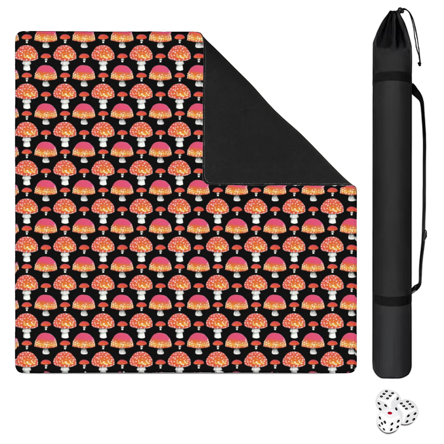 31.5 Inch Plants Pattern Mahjong Pad Made of Durable Rubber with Anti-Slip Non-Skid Properties and Noise Dampening Features for Card Games Board Games