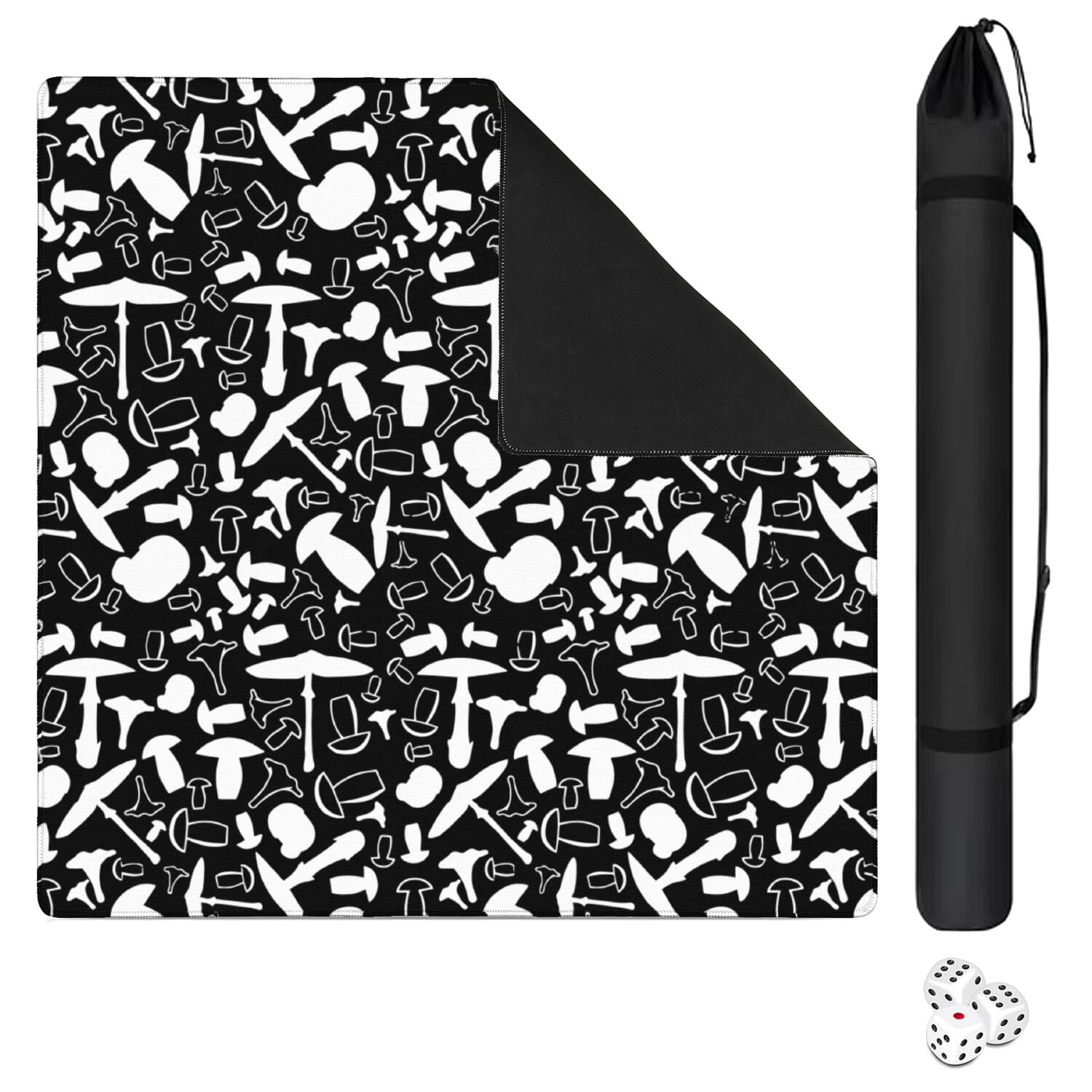 31.5 Inch Plants Style Mahjong Playing Surface Made of Durable Rubber Featuring Anti-Slip Backing and Noise Dampening Technology for Multi-Game Activities