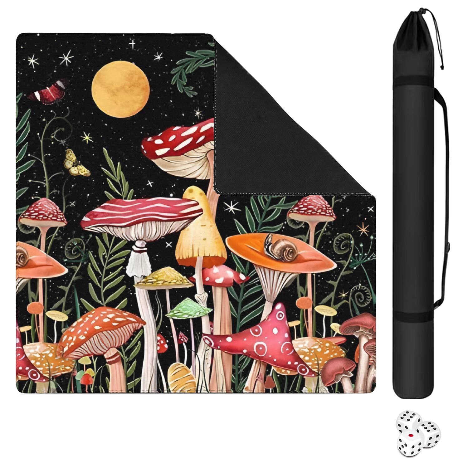 31.5 Inch Plants Style Mahjong Table Cover Made of High Quality Rubber Featuring Anti-Slip Non-Skid Backing and Noise Reducing Properties