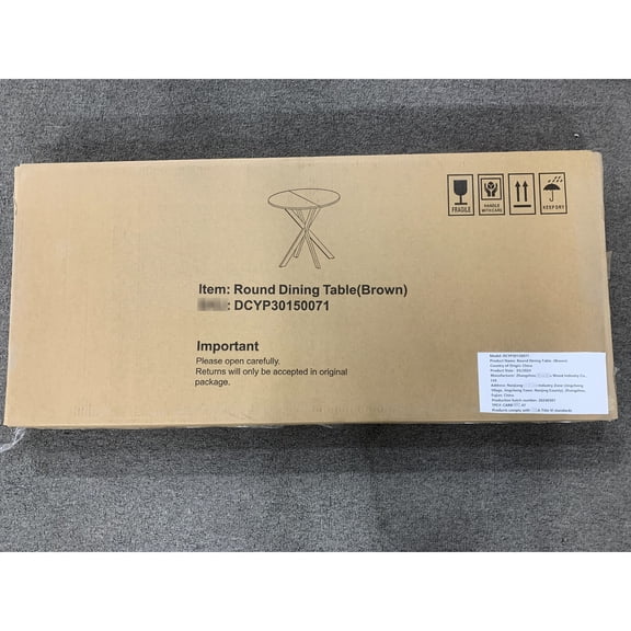 31.5 Inch Round Dining Table, MDF Top, Adjustable Feet - Ideal for Office Waiting Areas