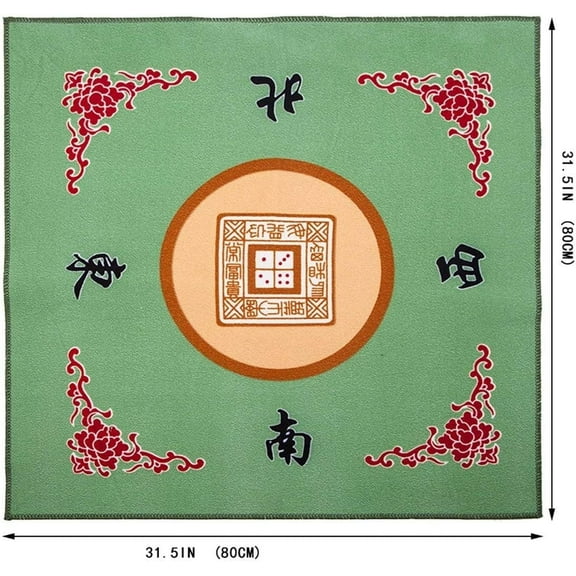 31.5 Inch Slip Resistant Gaming Tabletop Cover by Mahjong Game, Poker Dominos Card Tablecover Table Top Green Mat