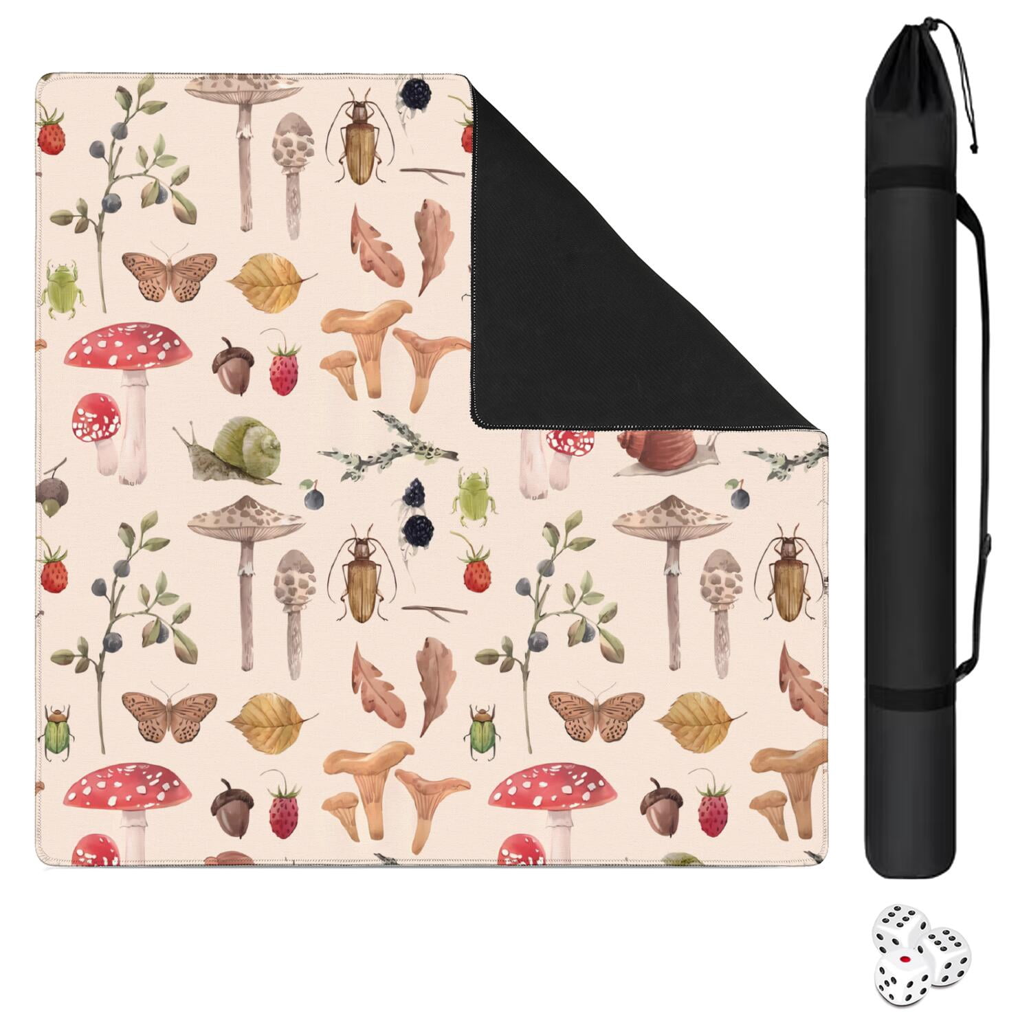 31.5 Inch Square Botanical Table Pad Made of Premium Rubber Material with Anti-Slip Non-Slip Grip and Noise Reducing Features for Board Games Cards