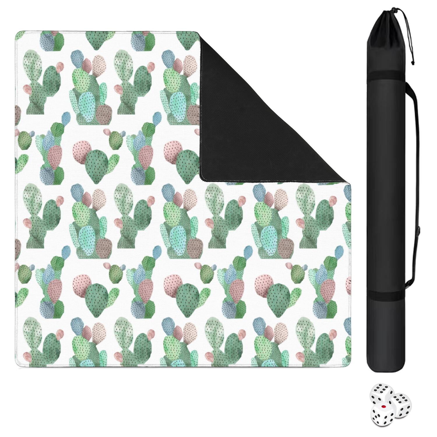 31.5 Inch Square Botanical Table Pad Made of Premium Rubber Material with Anti-Slip Non-Slip Grip and Noise Reducing Features for Board Games Cards