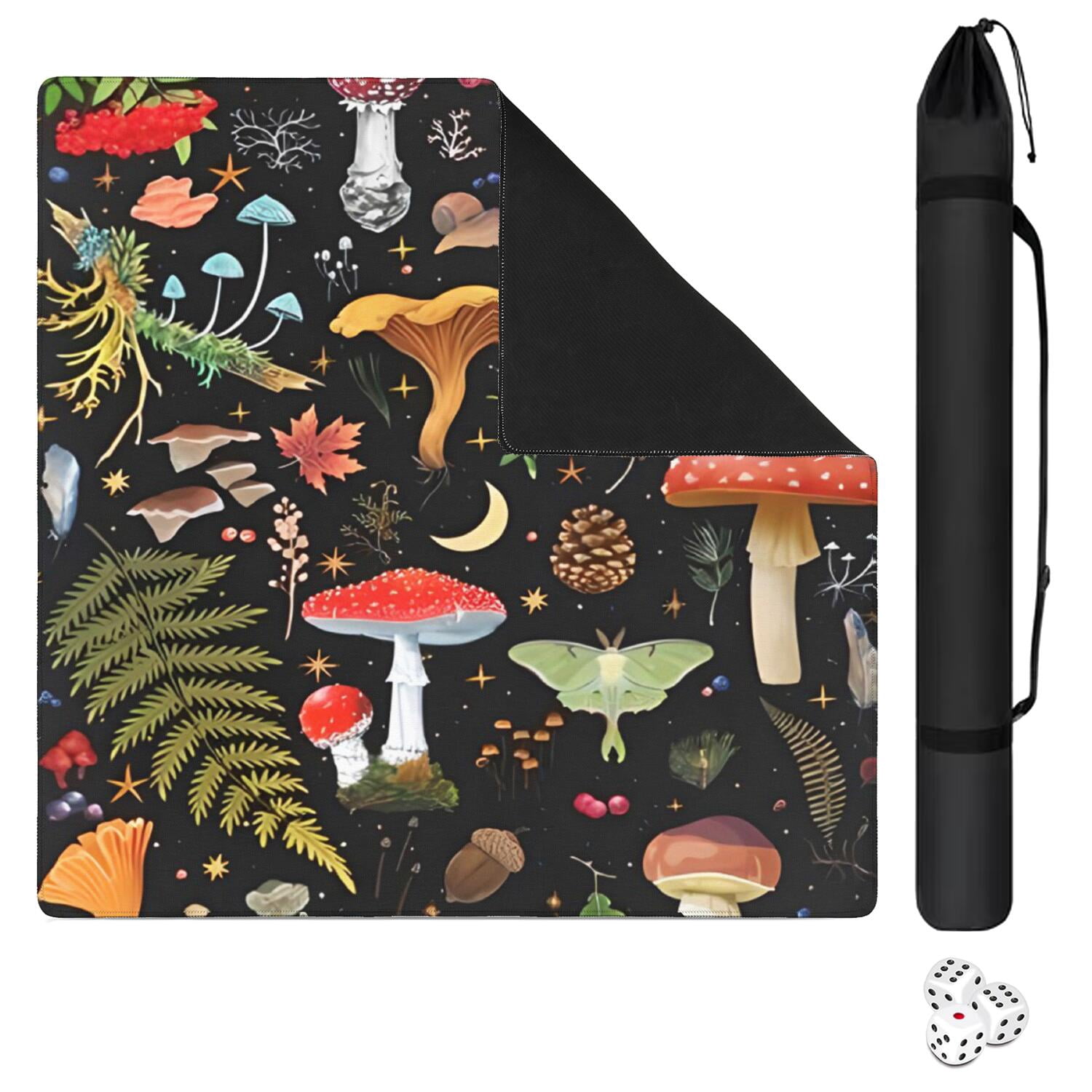 31.5 Inch Square Botanical Table Pad Made of Premium Rubber Material with Anti-Slip Non-Slip Grip and Noise Reducing Features for Board Games Cards