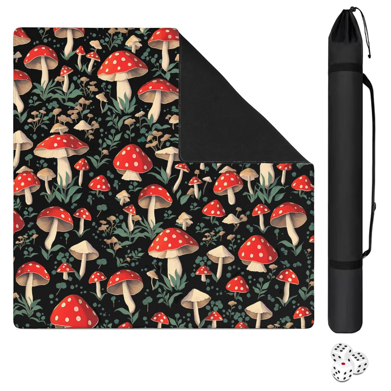 31.5 Inch Square Botanical Table Pad Made of Premium Rubber Material with Anti-Slip Non-Slip Grip and Noise Reducing Features for Board Games Cards