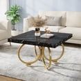 thumbnail image 1 of Tribesigns Storage Square Faux Marble Coffee Table, Black, 1 of 7