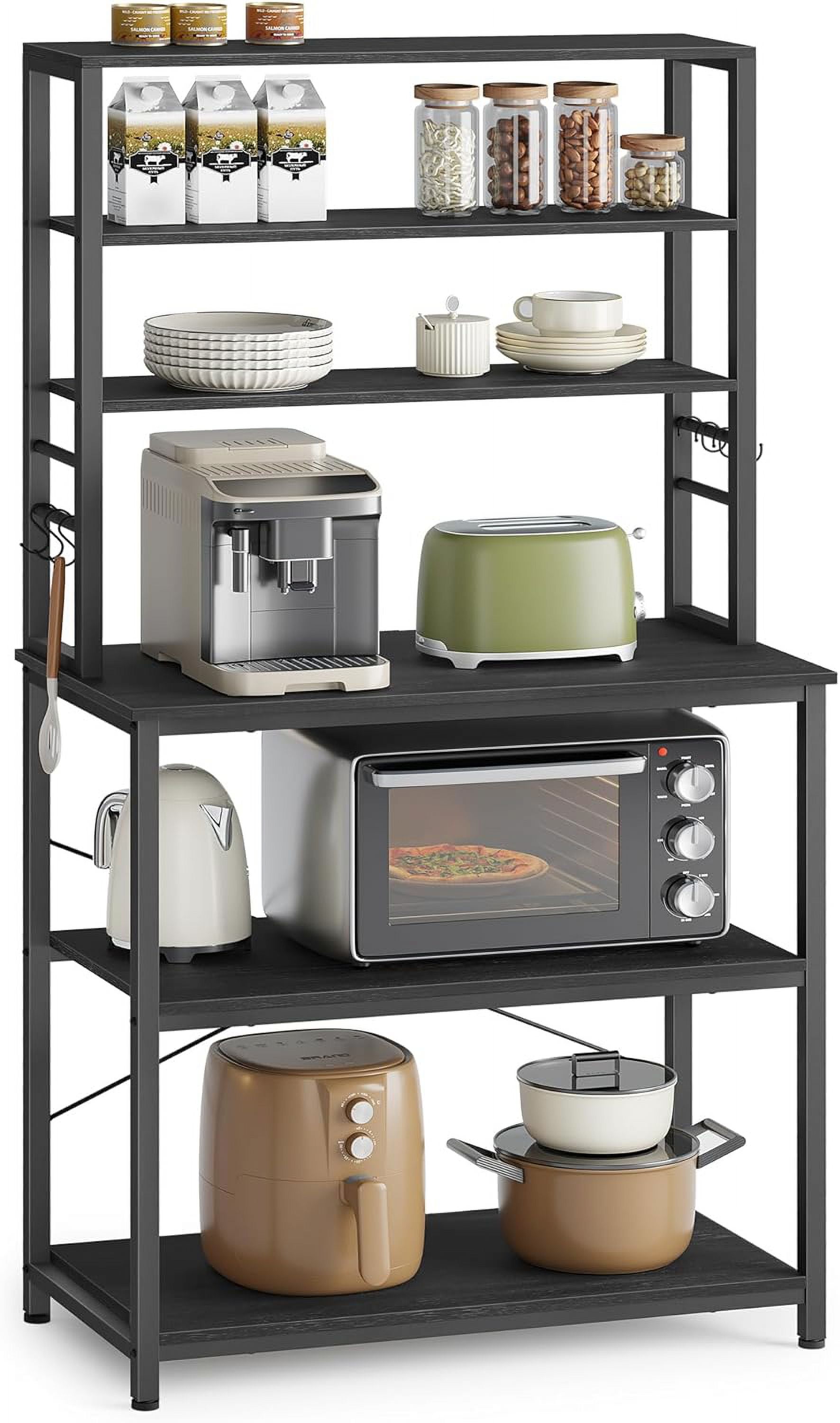 Black Adjustable 6-Tier Industrial Kitchen Baker's Rack