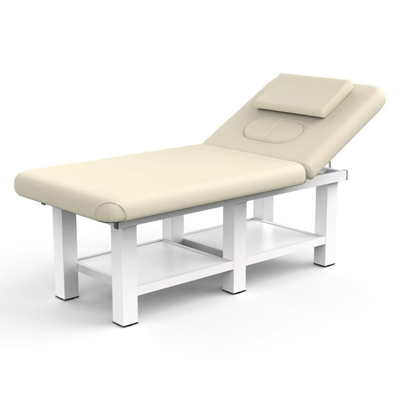 Massage Table, Holaki 75" Modern Metal Stationary Massage Bed with PU Leather & Anti-slip, Professional Massage Table for Beauty Spa Facial Esthetician Home, Gray