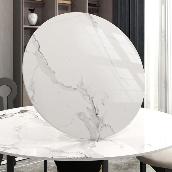 31.5" Lazy Susan for Table Top Sintered Stone Rotating Serving Tray for Dining Table, Kitchen Lazy Susan Organizer Spinning Rotating Food Server Party Centerpieces