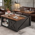 thumbnail image 1 of 31.5" Lift Top Coffee Table with Storage, Square Coffee Table for Living Room, Farmhouse Coffee Table with Large Hidden Storage Compartment and Adjustable Shelves, Black, 1 of 5