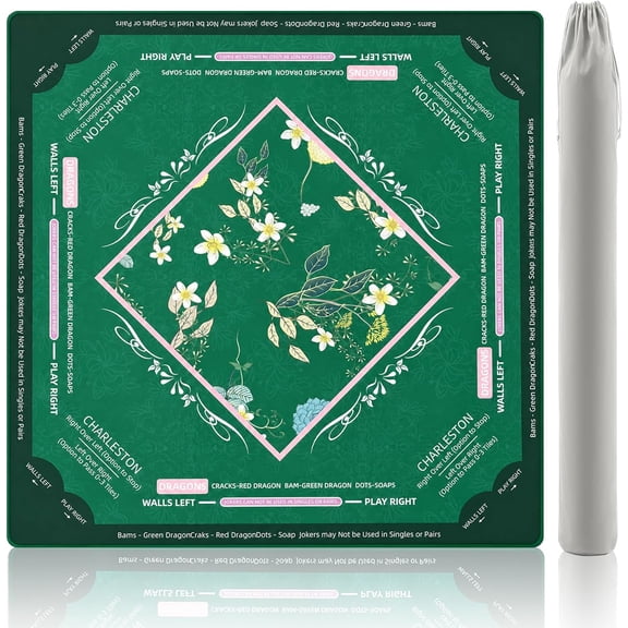 31.5" Mahjong Mat - Non-Slip Rubber Bottom, Smooth Fabric Top for Easy Tile Sliding
