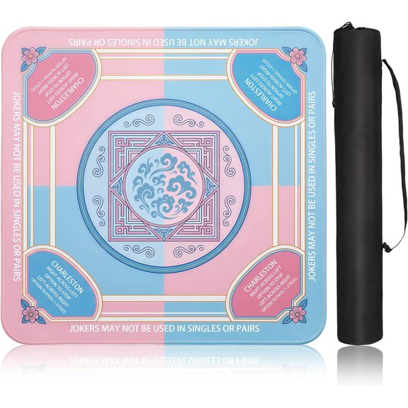 31.5" Mahjong Mat - Non-Slip Rubber Bottom, Smooth Fabric Top for Easy Tile Sliding