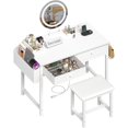 thumbnail image 1 of JEZWX 31.5" Vanity Desk with Mirror, Lights, Chair & Outlet, 1 of 8