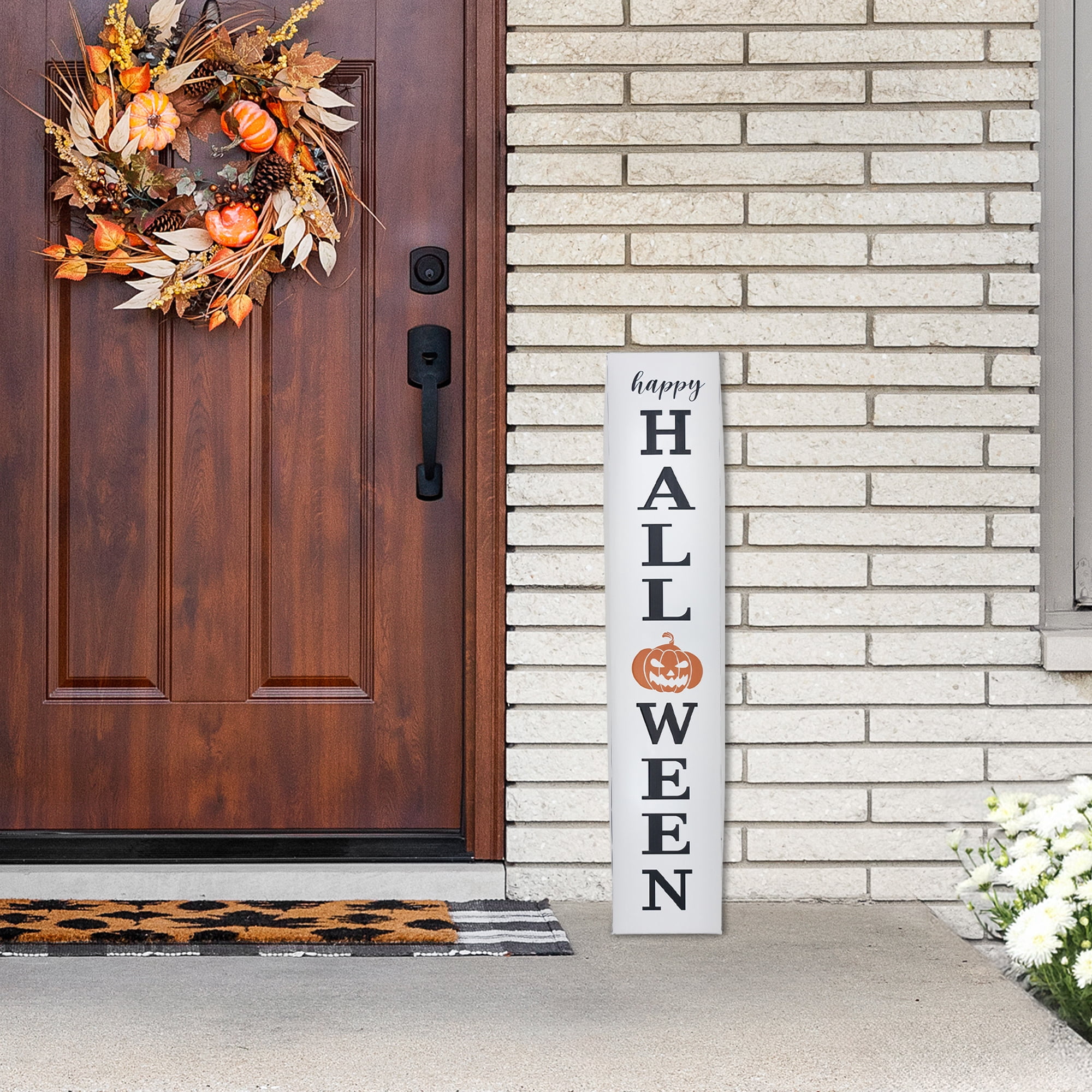 Northlight Happy Halloween Metal Porch Board Sign - 31.5"