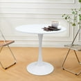 thumbnail image 1 of 31.5" Mid-Century White Round Top Dining Table - Modern Tulip Dining Room Table Coffee Table Oval Wood Coffee Table Small Modern Furniture Living Room&Home, 1 of 18
